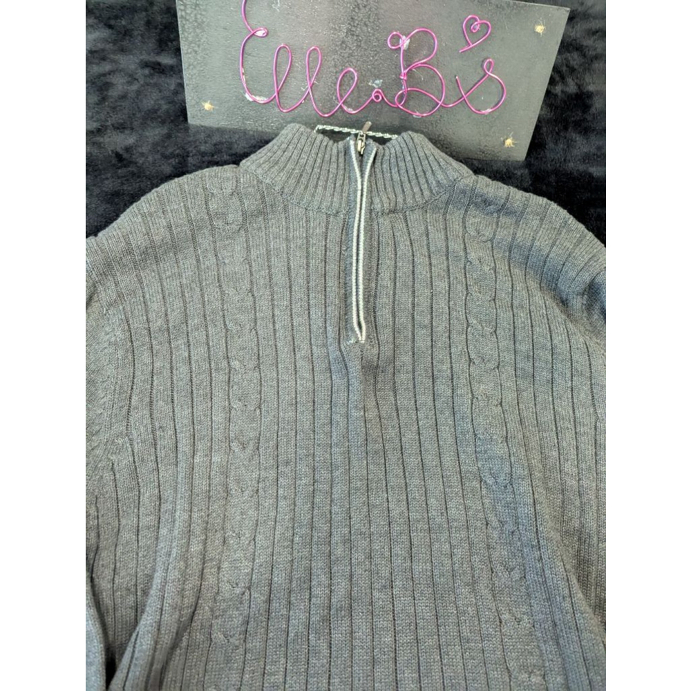 EUC Bachrach Mens Charcoal Gray Zip Front Sweater XL - Picture 4 of 6